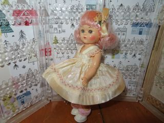 Vintage Hard Plastic Virga Pink Lolly Pop Doll Ginny Friend 8” - Lovely
