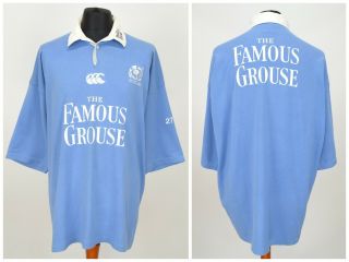 Mens Scotland Rugby Canterbury Of Zealand Vintage Shirt Blue Size Xxl 2xl
