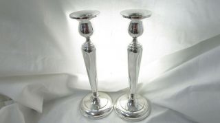 Vintage Stunning Sterling Silver Tall Polished Candle Sticks | 722.  8 Grams