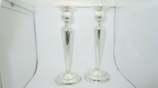 Vintage Stunning Sterling Silver Tall Polished Candle Sticks | 722.  8 grams 2