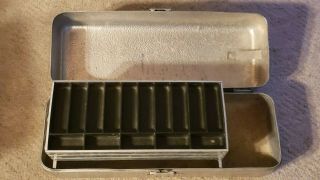 Vintage Umco Model 40 Tackle Box Aluminum 3 Level Compartments 12 1/2 