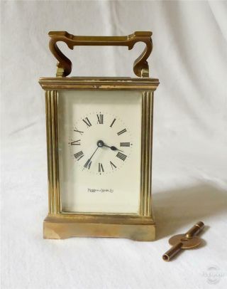 Fine Antique 19th C French Brass And Cut Glass Carriage Clock Mappin & Webb