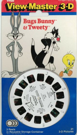 Vintage 1992 Tyco View - Master 3d Bugs Bunny & Tweety 3 Reels Nos