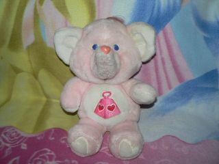 13 " Vintage Pink Lotsa Heart Elephant Care Bear Cousin 1980s Boy Girl Gift Toy