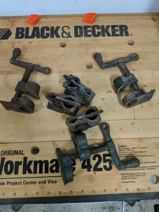 3 - Vintage Craftsman No.  6674 - 2 Pipe Clamp 3/4 Pipe Made In Usa