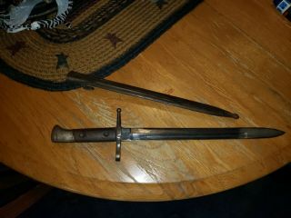 Wwii Italy Italian Model 1891 Bayonet W/scabbard.  Antique.  Serial Ors 953