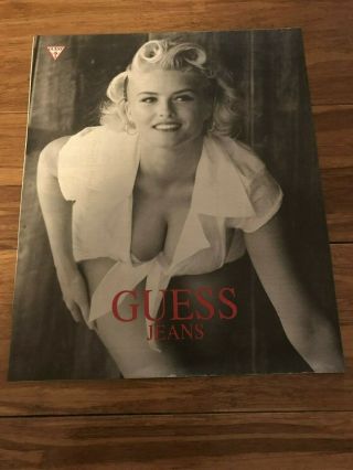 Vintage 1992 Anna Nicole Smith Guess Poster Print Ad 1990s Rare