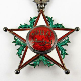 ANTIQUE WWI MOROCCO ORDER OF OUISSAM ALAOUITE COMMANDER ' S CROSS MOROCCAN MEDAL 2