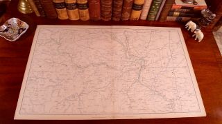 Antique Civil War Map Missouri Illinois Hannibal Mo Springfield Il