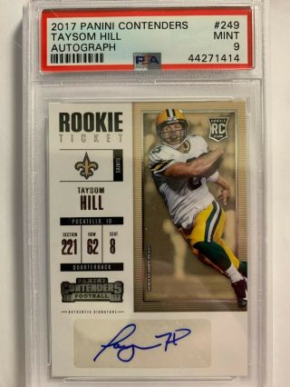 2017 Playoff Contenders Taysom Hill Rookie Auto.  Psa 9 Saints,  Invest