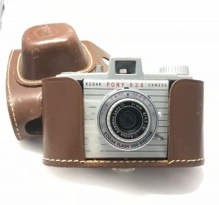 Vintage Kodak Pony 828 Camera With Leather Field Case