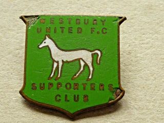 Vintage Enamel Badge Westbury United Football Club Supporters Club Non League