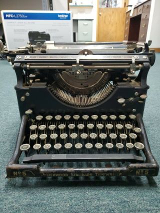 Antique UNDERWOOD Hemingway No.  5 Standard Typewriter (needs ribbon) 2