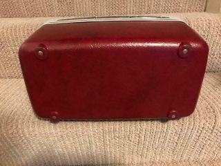 Vintage Samsonite Silhouette Burgundy Red Hard Train Makeup Case 3