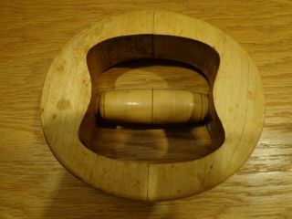 Vintage Industrial Hat Mold Stretcher Antique Wood Millinery Tool Form 6 3/4 2