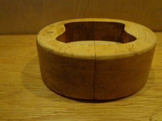 Vintage Industrial Hat Mold Stretcher Antique Wood Millinery Tool Form 6 3/4 3
