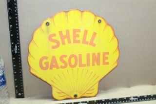 Rare Vintage Shell Gasoline Service Station Clam Metal Sign Gas Oil