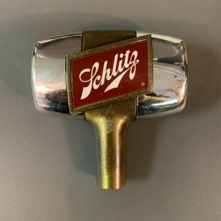 Vintage 1950’s Schlitz Brass Keg Shaped Beer Tap Handle