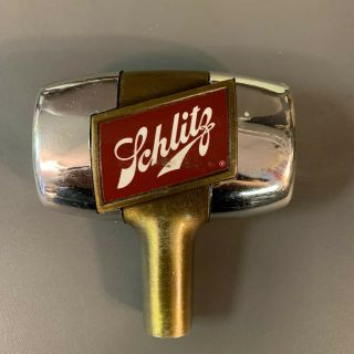Vintage 1950’s Schlitz Brass Keg Shaped Beer Tap Handle 2