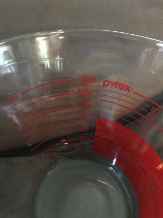 Vintage Pyrex Red Letter 4 Cup 32 Oz Reverse Read From Inside Measuring Cup 3