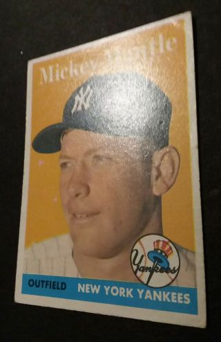 1958 Topps Mickey Mantle 150 Vgex 100 Authentic Bv $1000