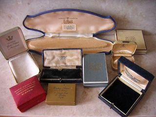 9 Antique & Vintage Jewellery Boxes Inc Pearls Brooch Pin Earrings Jewelry Box