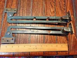 Pair Large Sized Vintage Old Wilcox Crittenden Brass Hatch Adjusters Patina