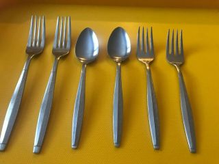 6 Piece Nasco Fairlane Japan Stainless Flatware Vintage Teaspoons Forks