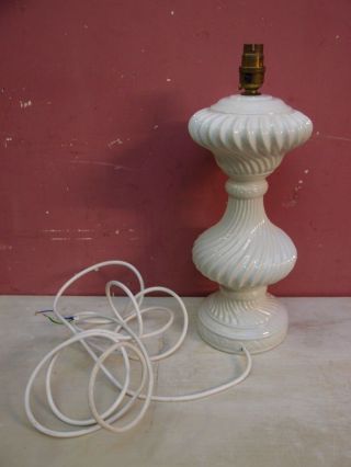 Large Vintage Italian White Porcelain Table Lamp Base