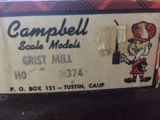 Vintage Campbell Scale Models Ho Kit 374 Grist Mill