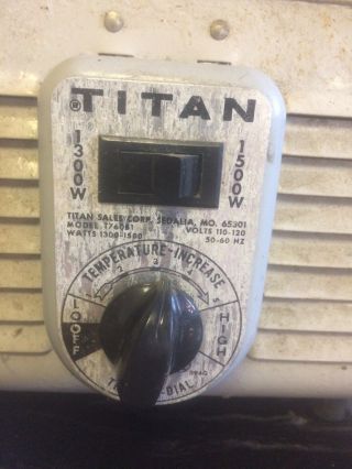 Vtg TITAN Electric Milkhouse Heater T - 760B1 Portable Dual 1300W/1500W Metal USA 2