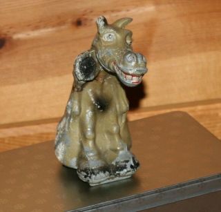 Rare Antique Electric Donkey Horse Table Top Cigar Cigarette Cast Metal Lighter