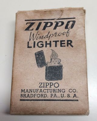 1940s Zippo Windproof Box For Ww2 Era Black Crackle Lighter For Box Only