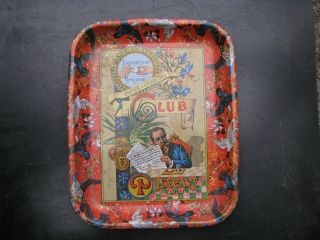 1960s Club Modiano Cigarette Papers Tin Rolling Tray 11x13 In.  Vintage