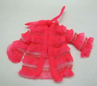 Vintage 1970 Barbie Doll Francie Mod Hot Pink Robe From " Snappy Snoozers " 1238