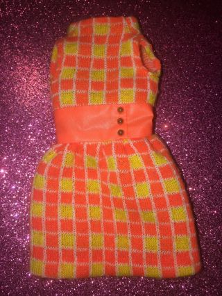 Vintage Barbie Clothes 1965 Francie Mini Chex Dress 1209 Vgc