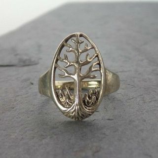 Tree Of Life Vintage Sterling Silver Ring Handmade 925 Silver Jewelry 3.  6 Grams