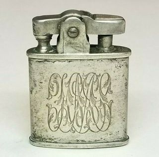 Vintage Ronson Sterling Silver Lighter W/ Monogram R.  Blackington Case