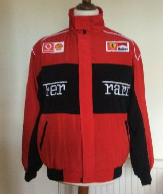 Formula 1 Ferrari Michael Schumacher Vintage 90s Bomber Pit Jacket Mens Large