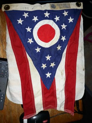 Vintage Antique State Of Ohio State Flag Pennant Stamped 1532