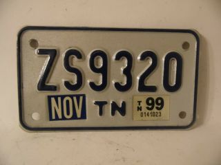 Estate Find Dealer 1999 Tennessee Motorcycle License Plate Tag