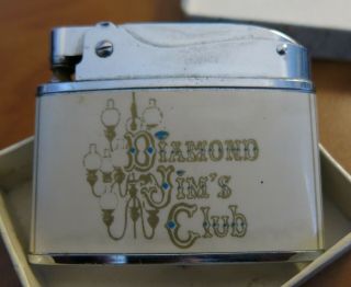 Vintage 1960 - 70s Warco Cigarette Lighter W Box Diamond Jim 