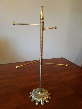 Vintage Glo - Mar Artworks Brass Finish 4 Swing Arm Towel Holder Or Jewelry Stand