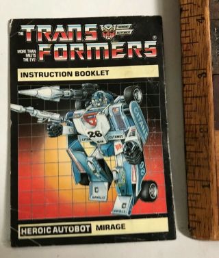Vintage Transformers G1 Mirage Action Figure Instructions Autobots Gc