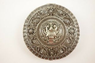 Exceptional Antique Chinese Export Silver Dragon Filigree Powder Compact