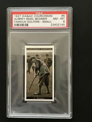 1927 Churchman Famous Golfers - Small: Aubrey Basil Boomer 5 Psa Grade 8