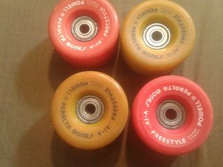 Vintage Powell Peralta Freestyle Skateboard Wheels With Nmb Bearings
