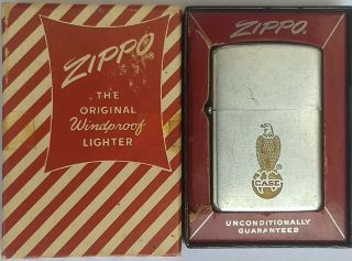 Vintage Zippo Lighter Of The Year 1958 Eagle And Advertising Case