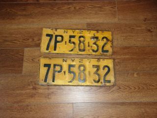 York 1927 License Plate Pair,  Yom,  Antique Vehicle,  Ford,  Chevy