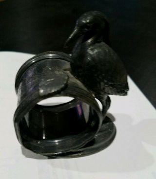 Reed & Barton Victorian Silverplate Figural Bird Napkin Ring Holder